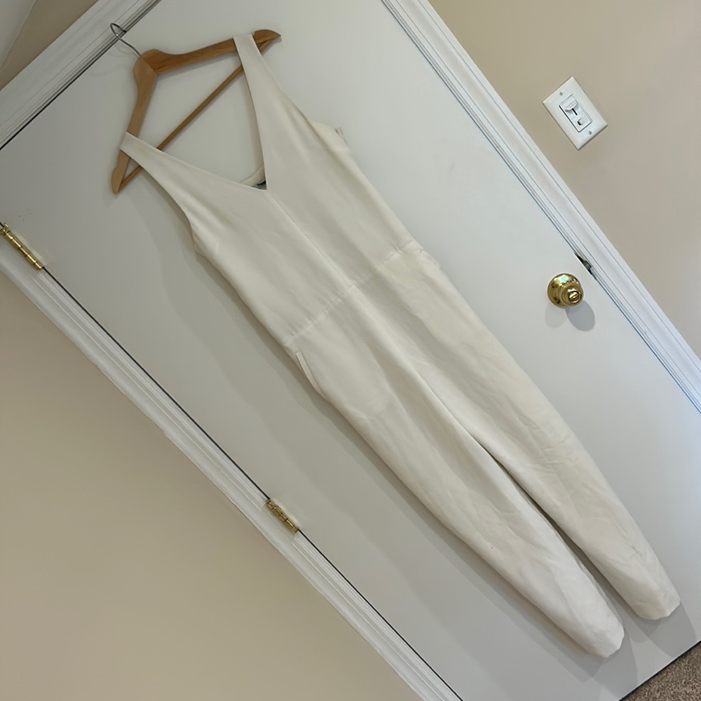 Beautiful Alexander Wang white strappy wide leg jumpsuit medium 6